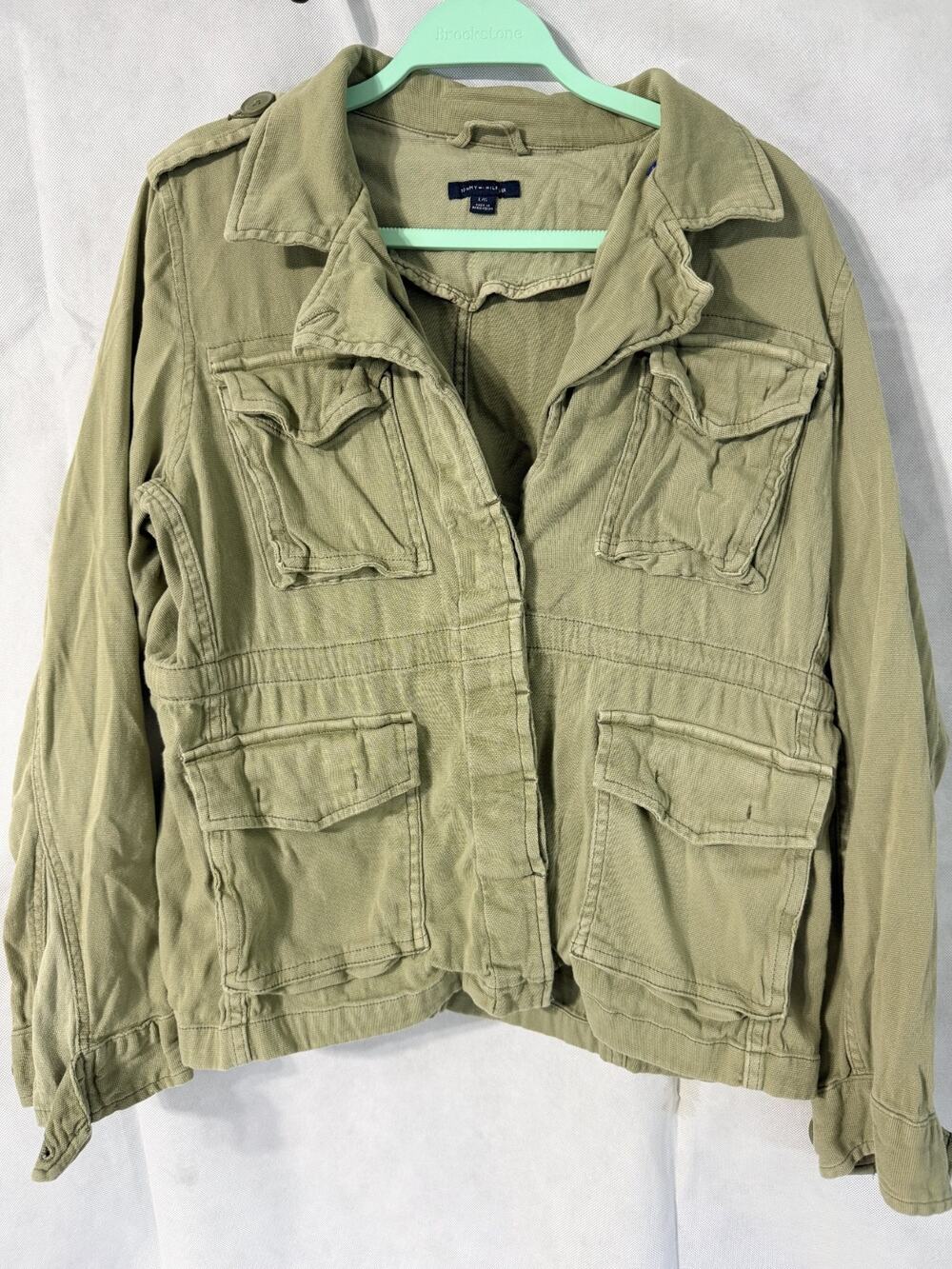 Tommy Hilfiger Olive‎ Jacket sz L Women Cargo Military Style